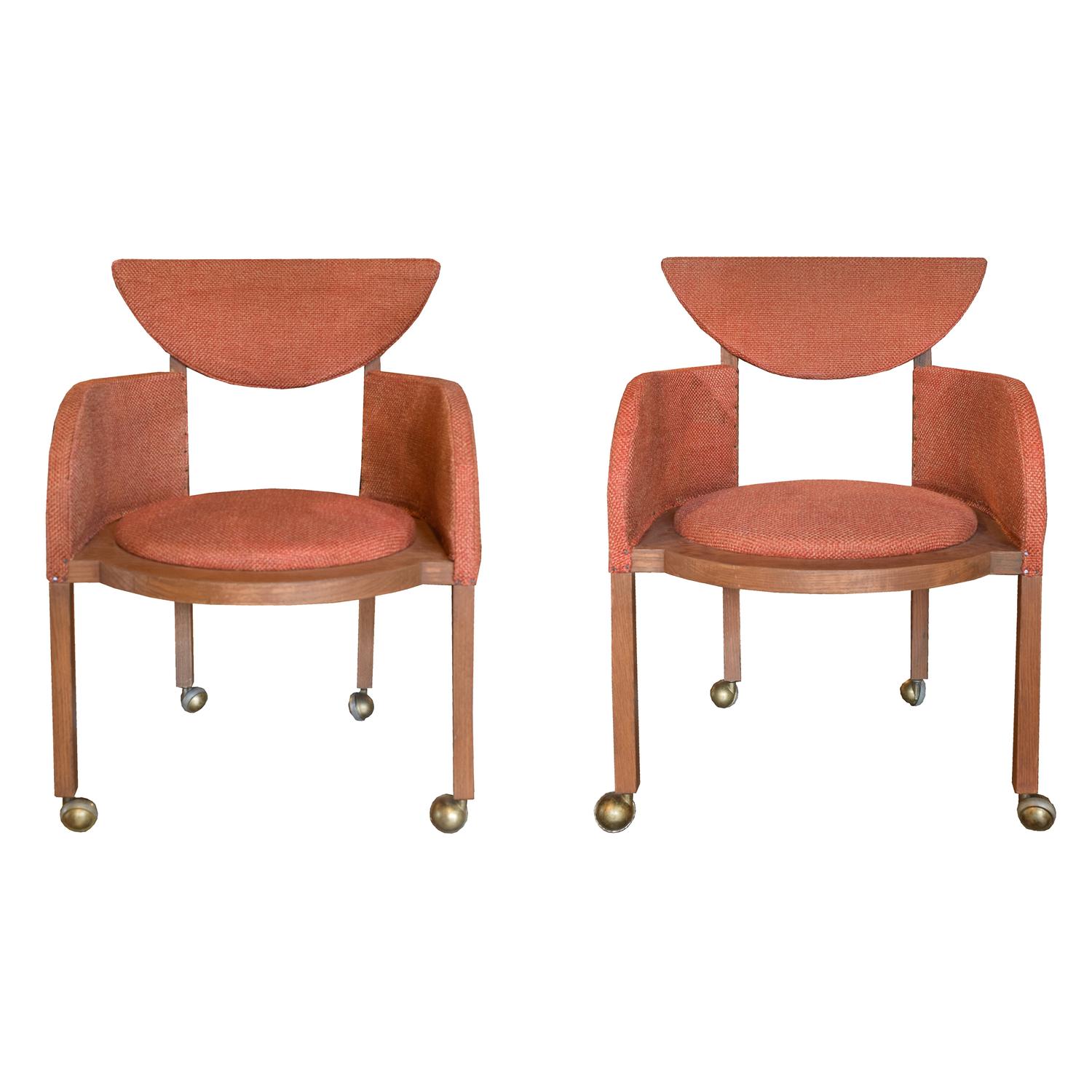 A Pair Frank Lloyd Wright Designed Side Chairs 21" W x 21" D x 30.5", — United States, Circa 1953