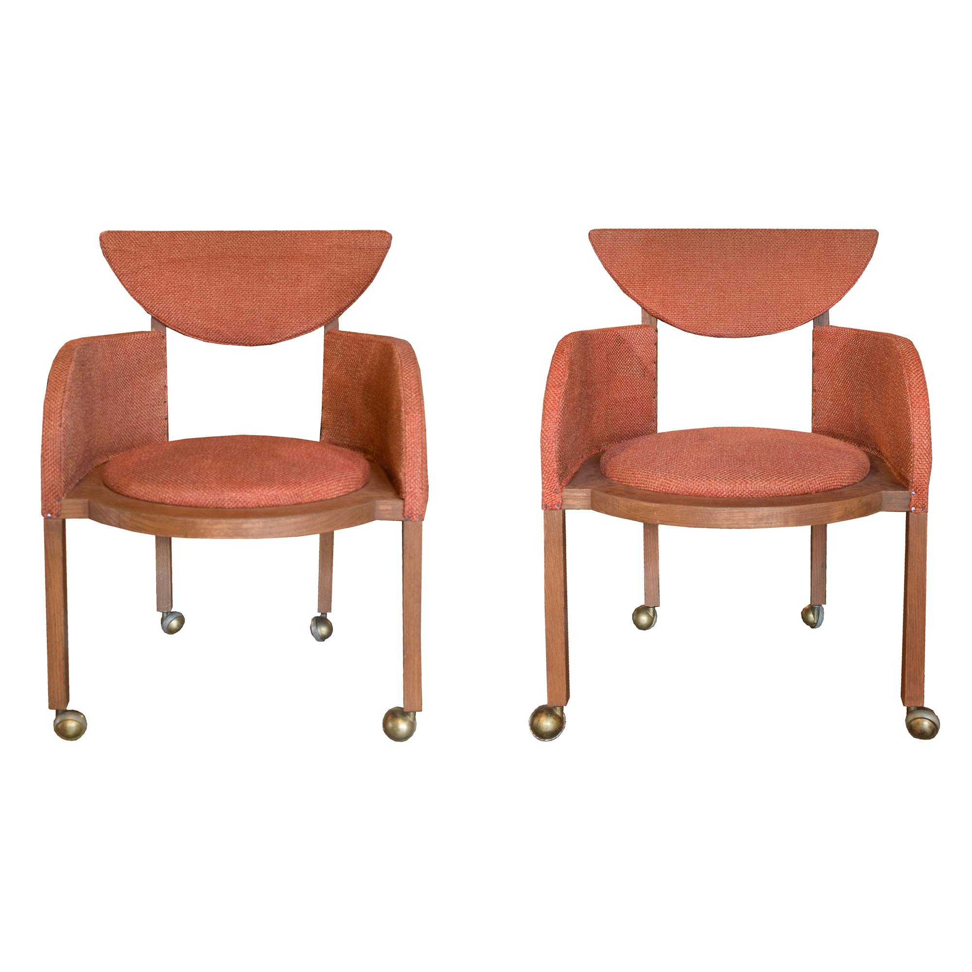 A Pair Frank Lloyd Wright Designed Side Chairs 21" W x 21" D x 30.5", — United States, Circa 1953