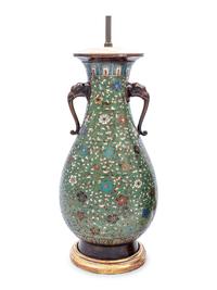 A Pair of Japanese Cloisonné Vases Mounted as Lamps