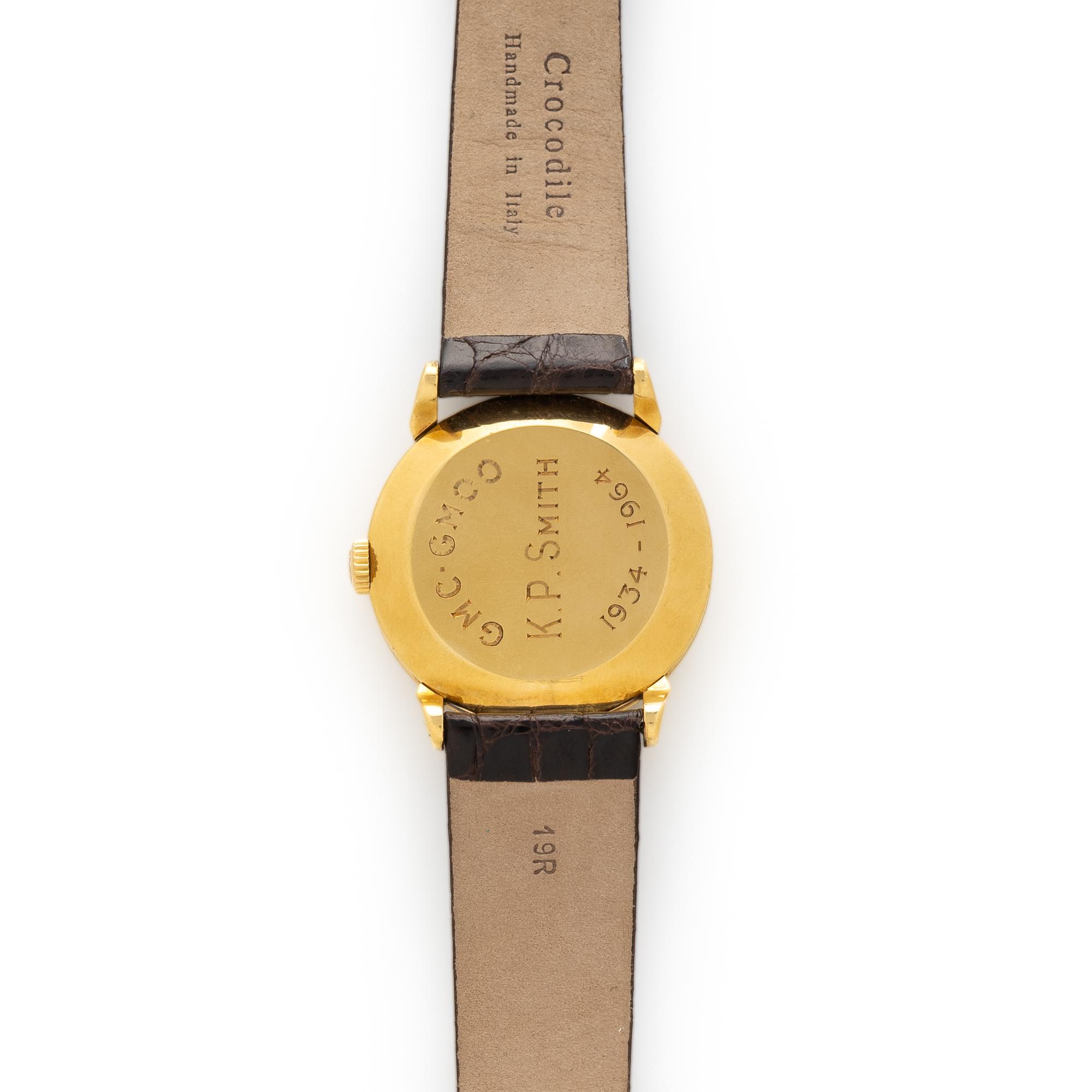 PATEK PHILIPPE, REF. 1578 18K YELLOW GOLD 'CALATRAVA' 'GENERAL MOTORS' WATCH WITH RARE 'TROPICAL' DIAL, BOX & EXTRACT FROM THE ARCHIVES