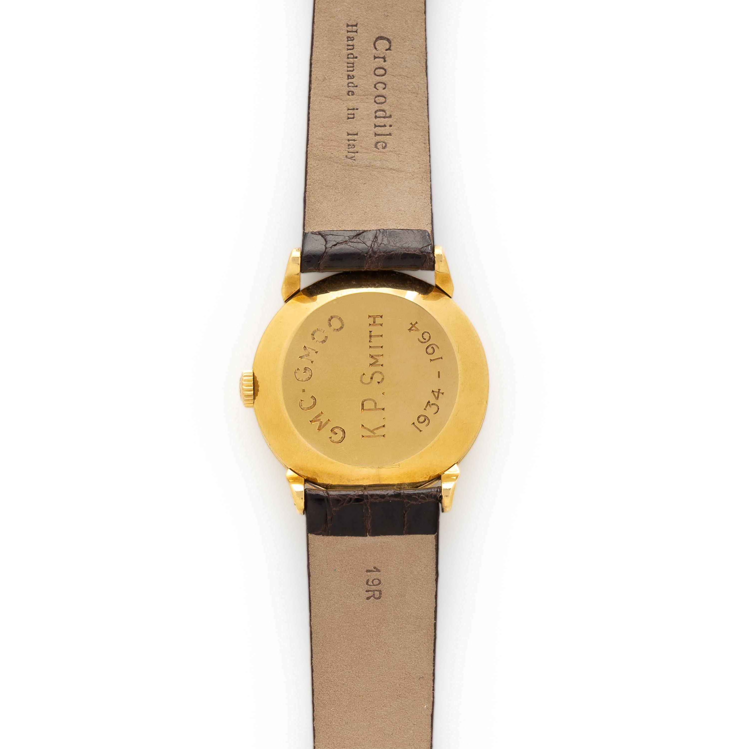 PATEK PHILIPPE, REF. 1578 18K YELLOW GOLD 'CALATRAVA' 'GENERAL MOTORS' WATCH WITH RARE 'TROPICAL' DIAL, BOX & EXTRACT FROM THE ARCHIVES