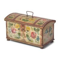 A Paint-Decorated Pine Domed Box