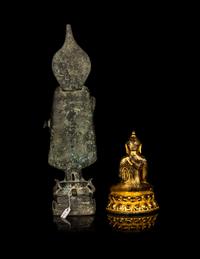 Two Burmese Bronze Figures of Buddha