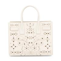 Saint Laurent, Sac du Jour in Bandana-Studded White Leather