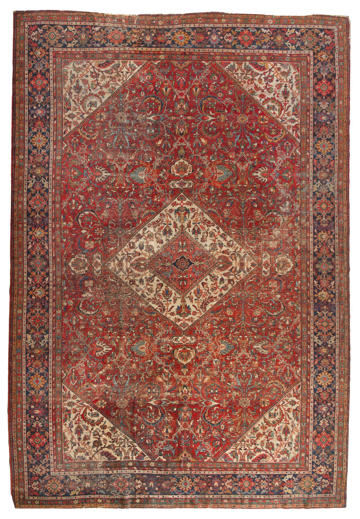 A Sultanabad Wool Rug 13 feet 1 1/2 inches x 9 feet 11 inches.