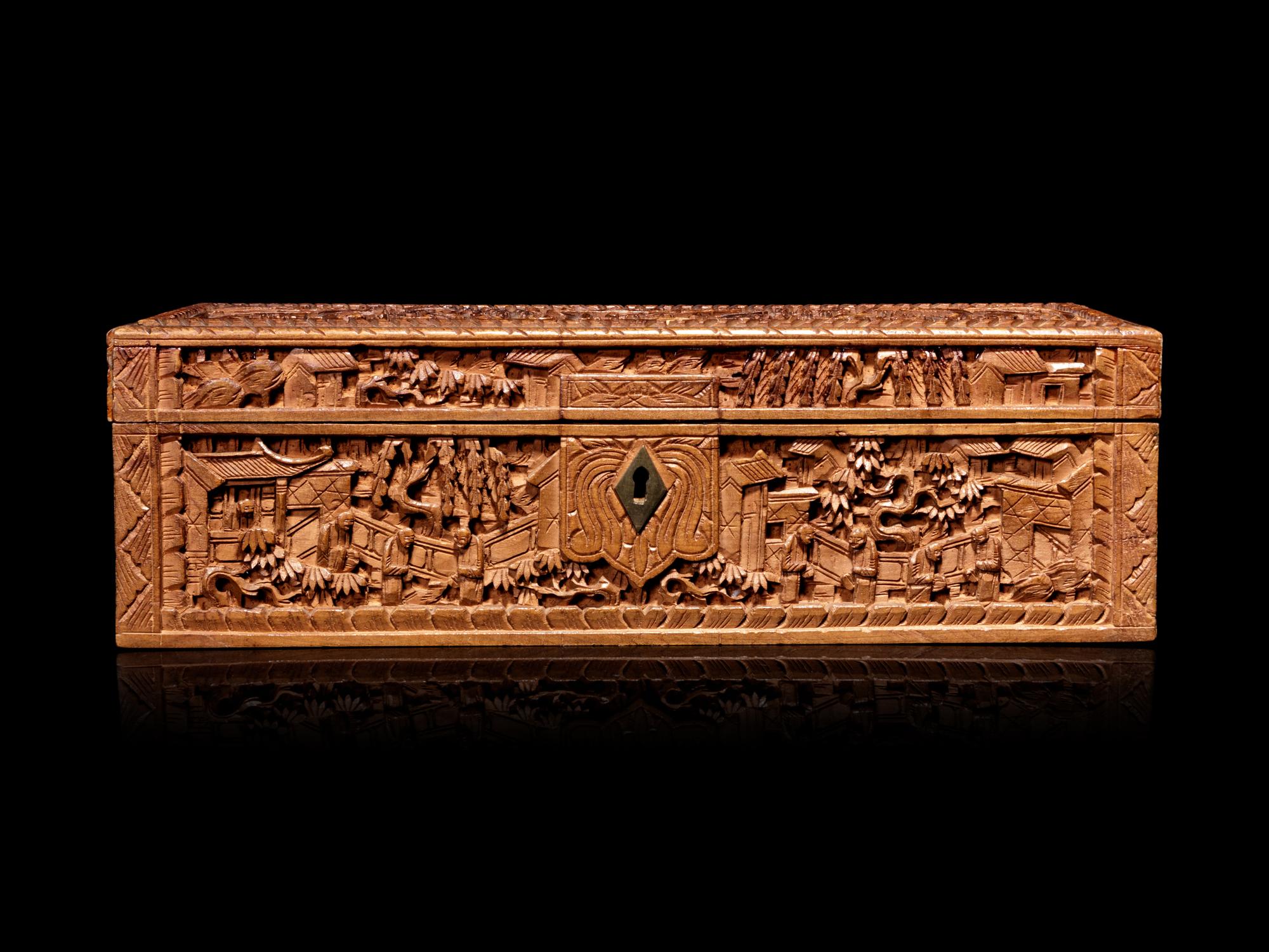 Four Chinese Carved Wood Articles