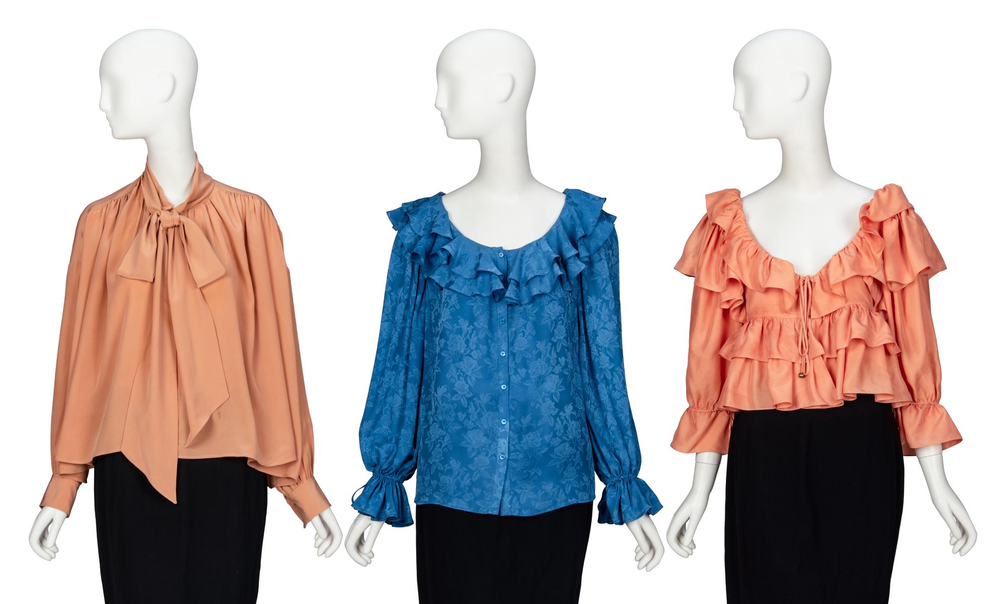 CHLOÉ, THREE SILK BLOUSES