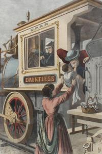 Five Hand Colored Woodblock Rail Road Prints Height 15 x width 9 1/2 inches (each) — LATE 19/EARLY 20TH CENTURY