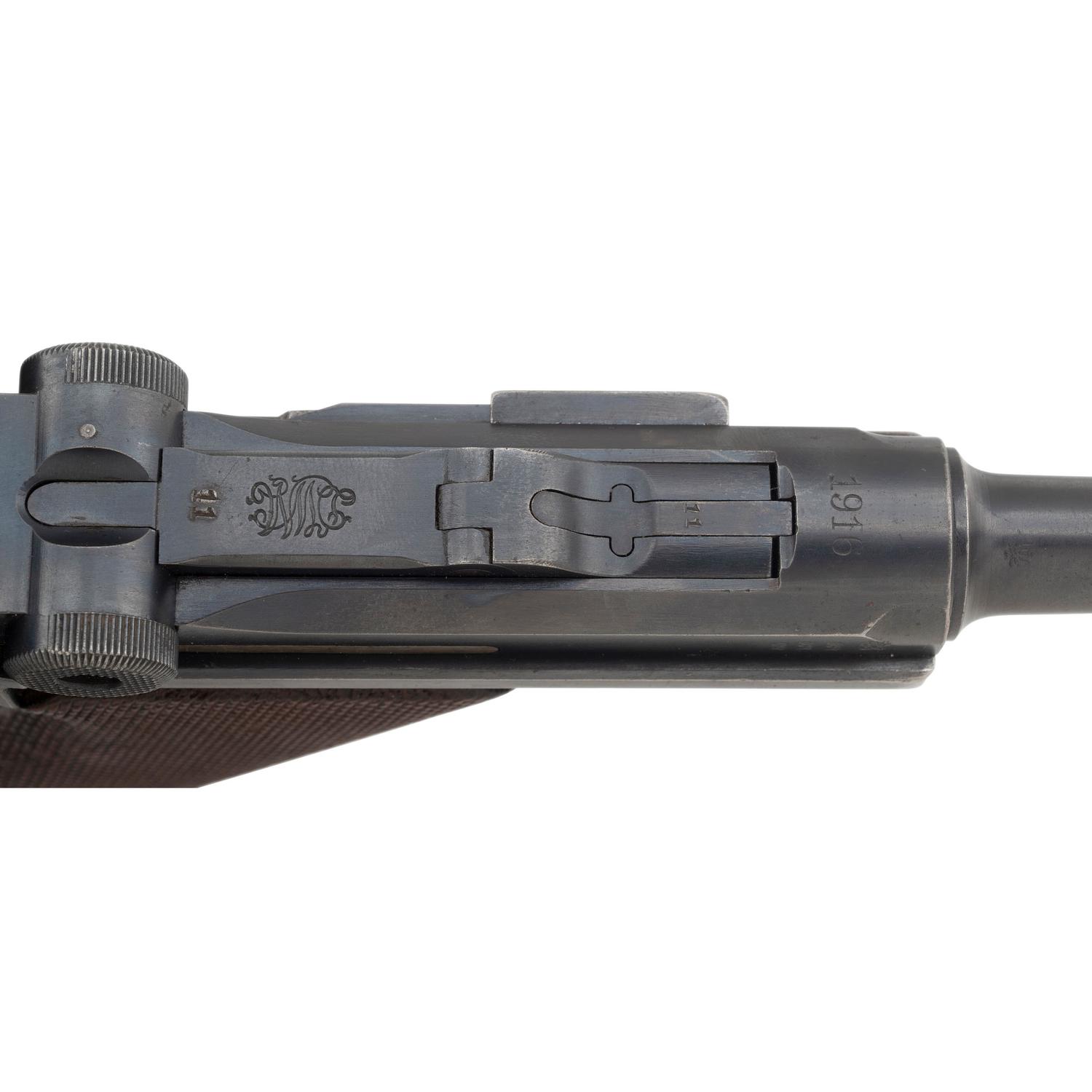 **WWI Era 1916 Dated DWM Luger with Non-Matching Holster