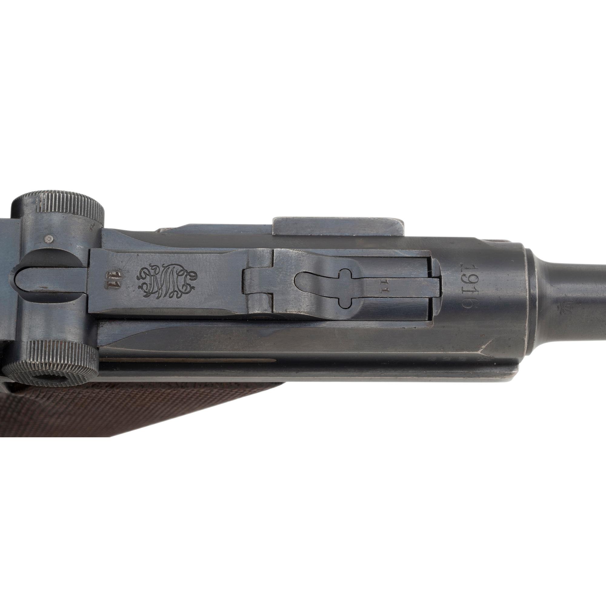 **WWI Era 1916 Dated DWM Luger with Non-Matching Holster