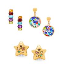 A Collection of Yellow Gold Earrings,