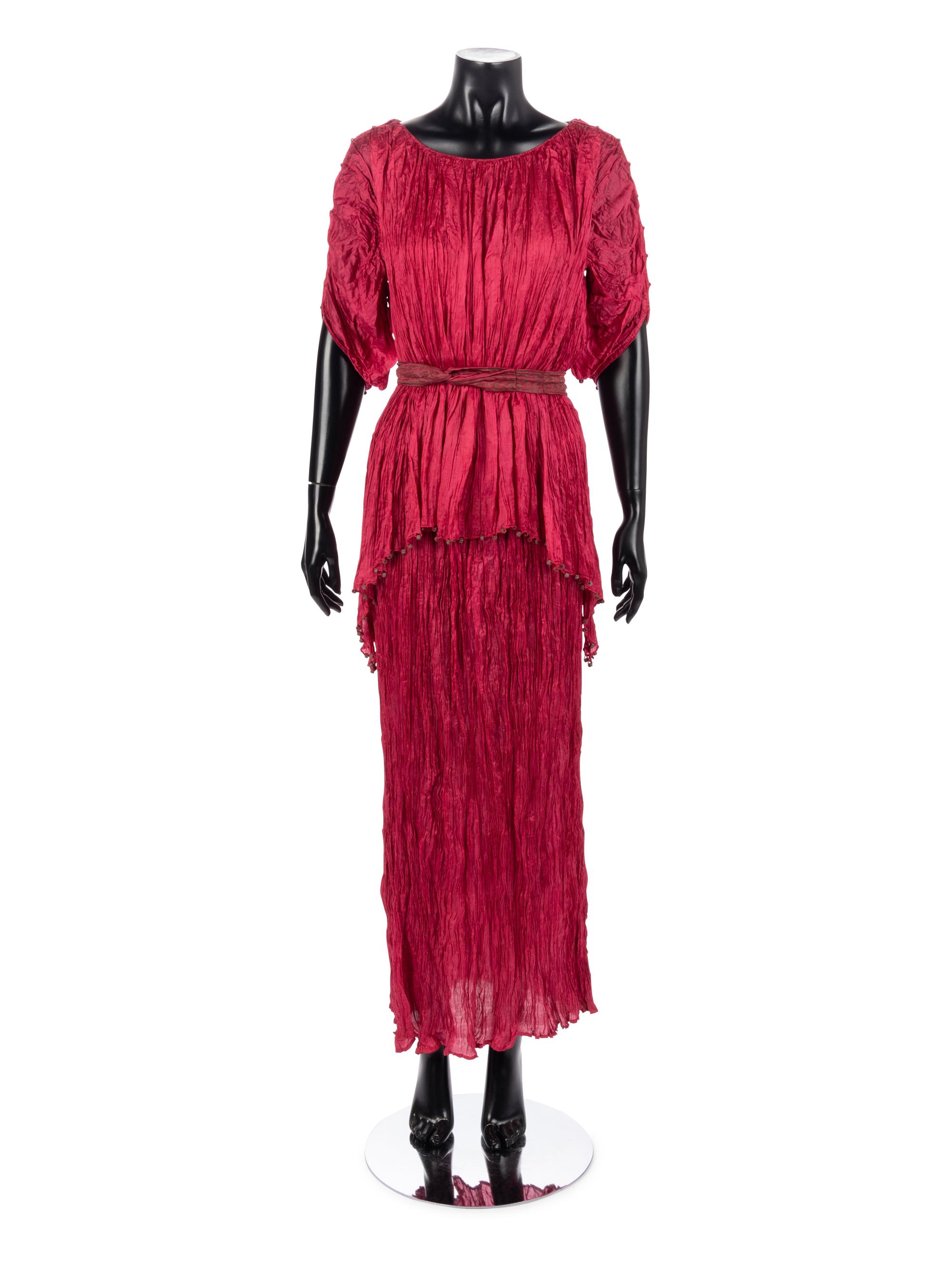 Mariano Fortuny Peplos Dress with Belt, Early Twentieth Century