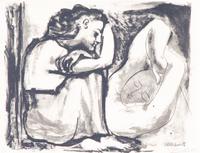 Femme assise et dormeuse, 1947