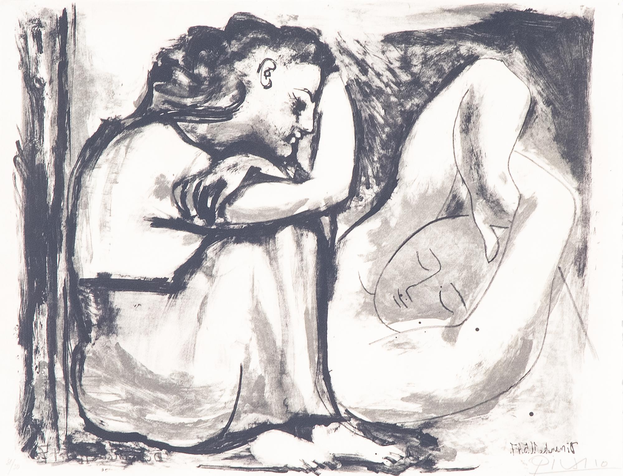 Femme assise et dormeuse, 1947