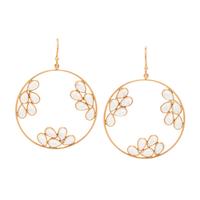 YELLOW GOLD AND MOONSTONE EARRINGS