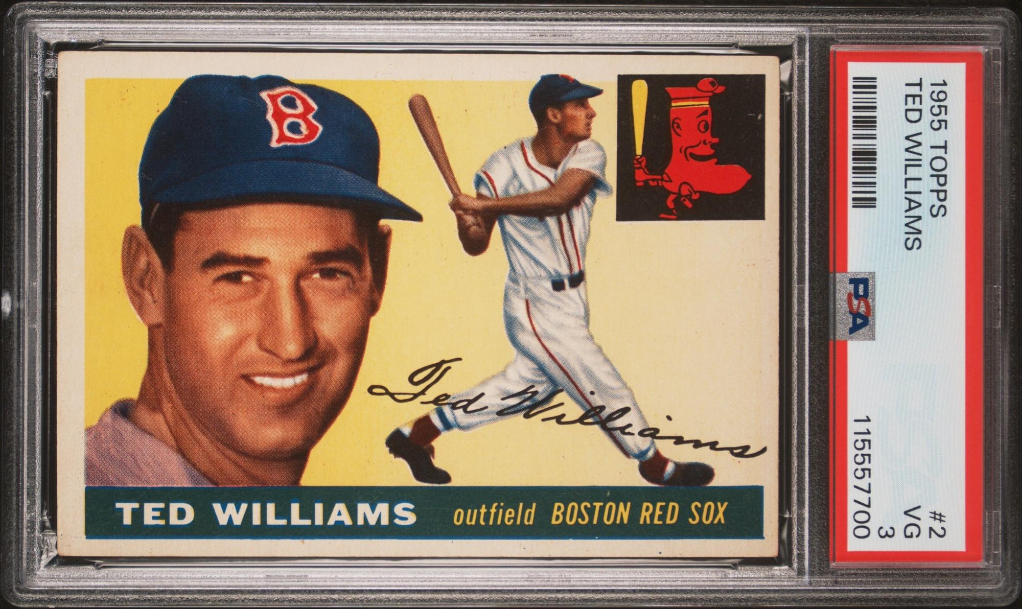 A 1955 Topps Ted Williams Baseball Card No. 2 (PSA 3 VG) from The Collection of David Eisenhower