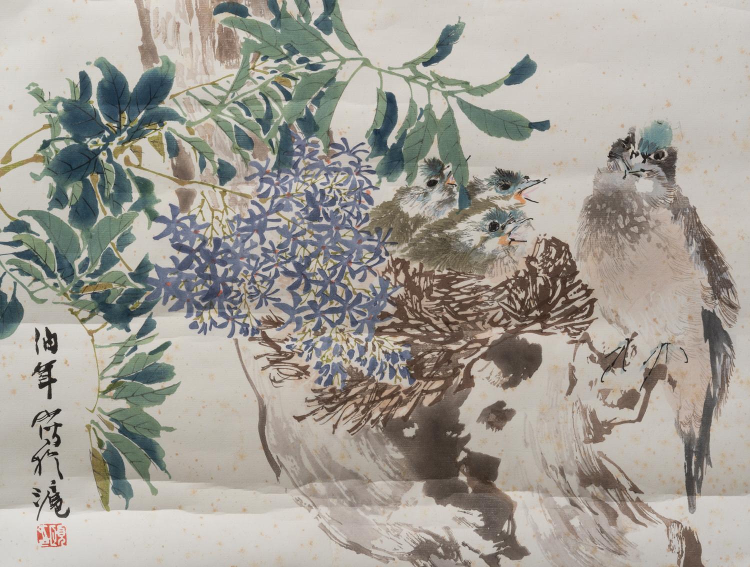 Two Chinese Woodblock Print Scrolls