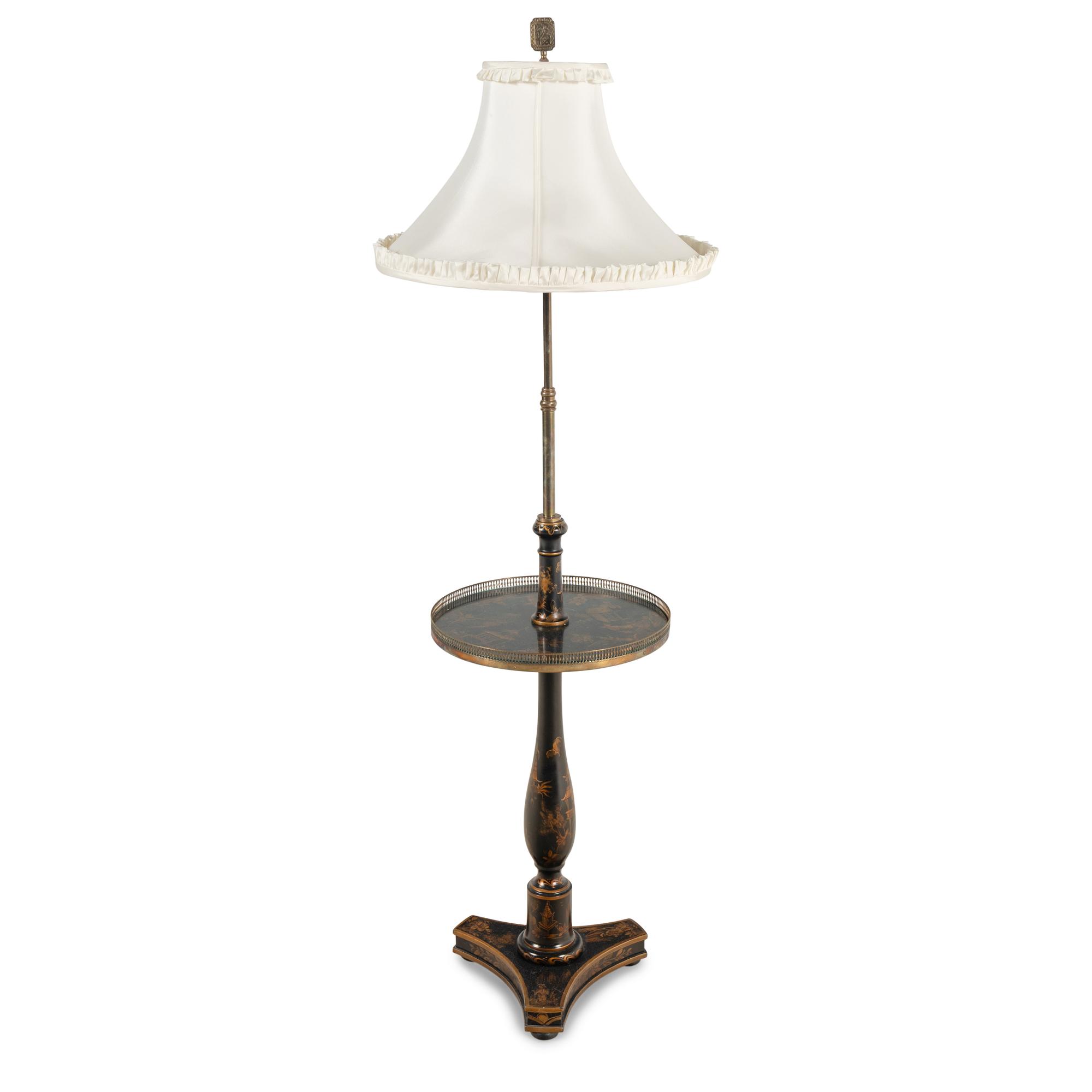A Japanned Floor Lamp