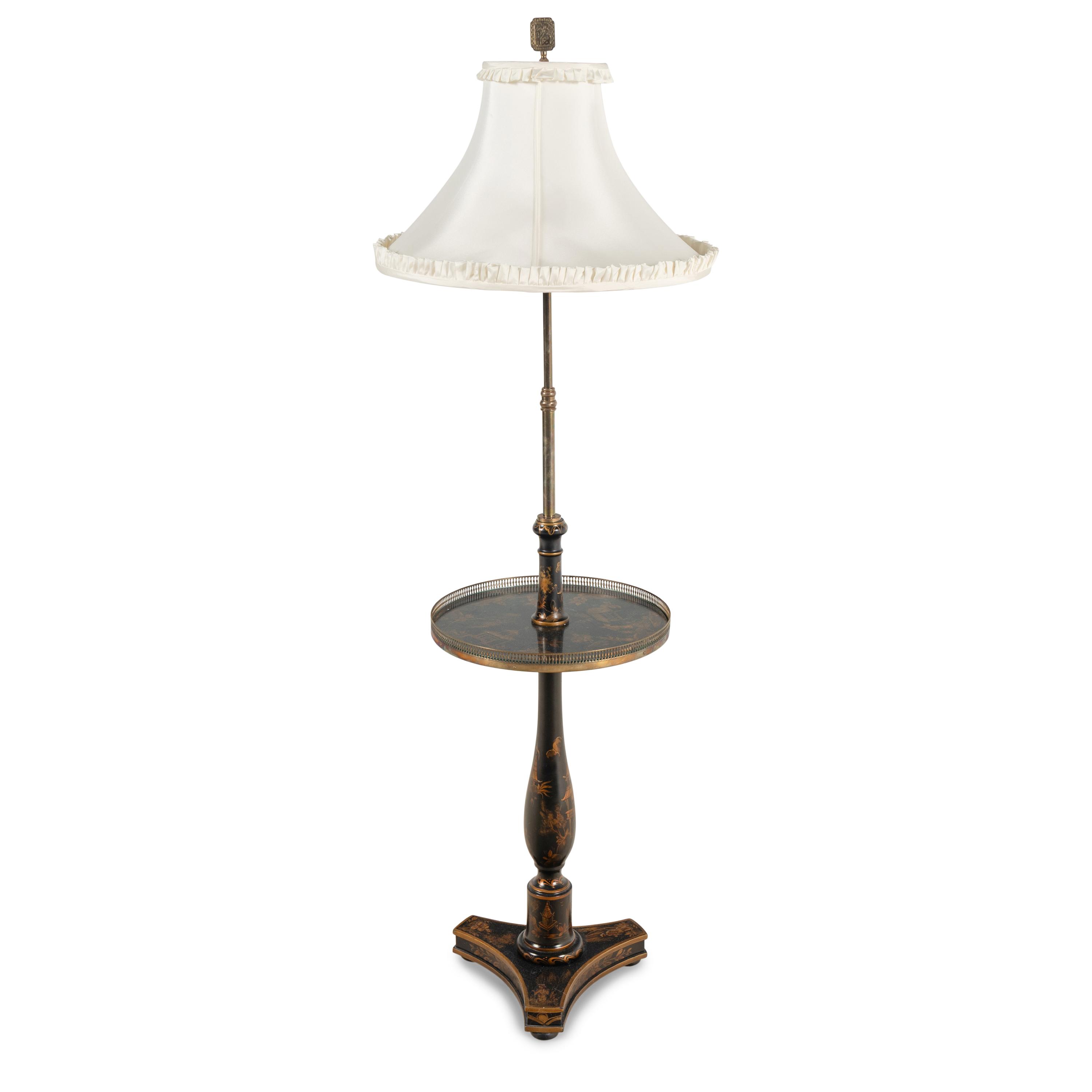 A Japanned Floor Lamp