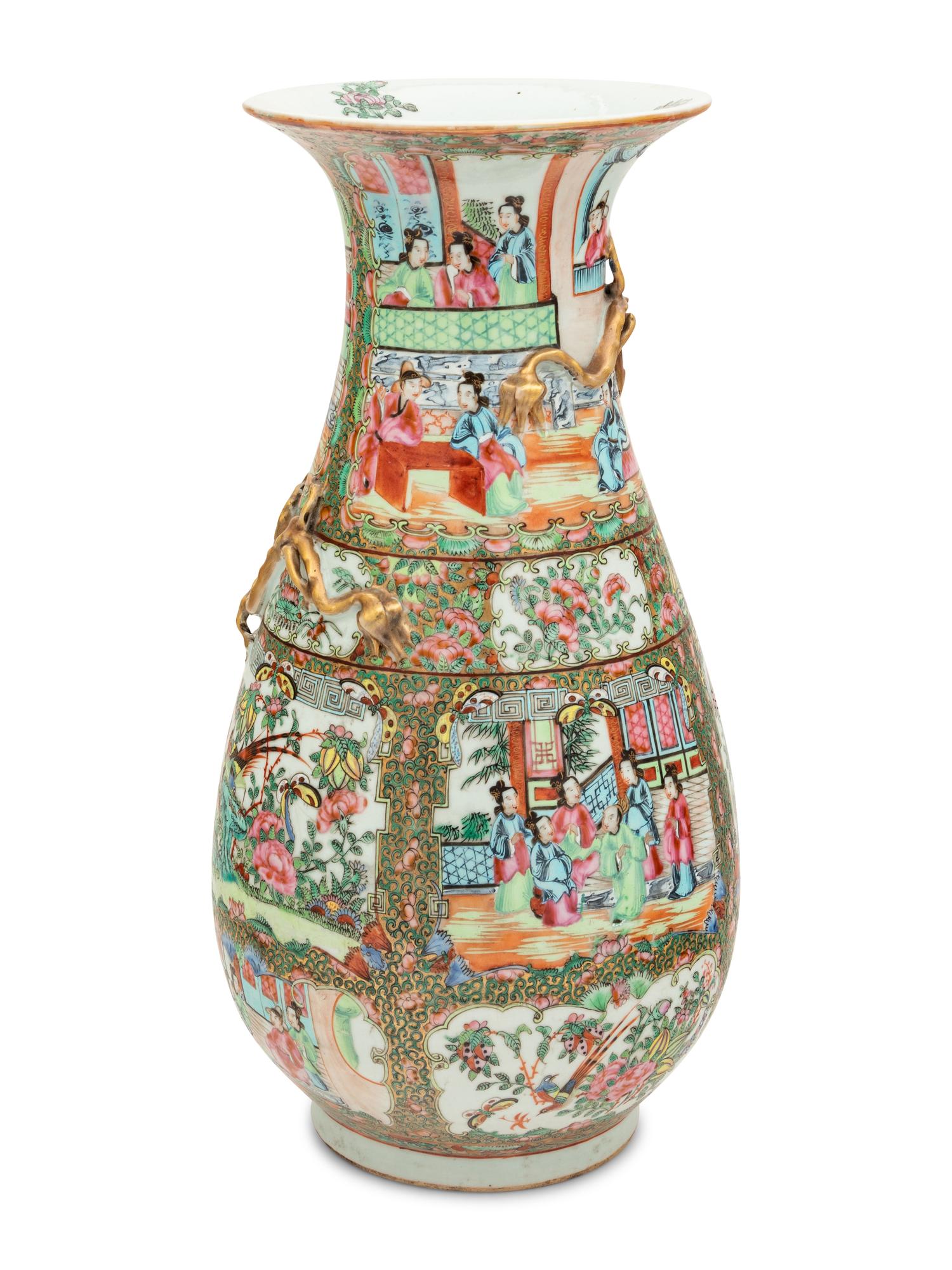 A Large Rose Medallion Porcelain Vase