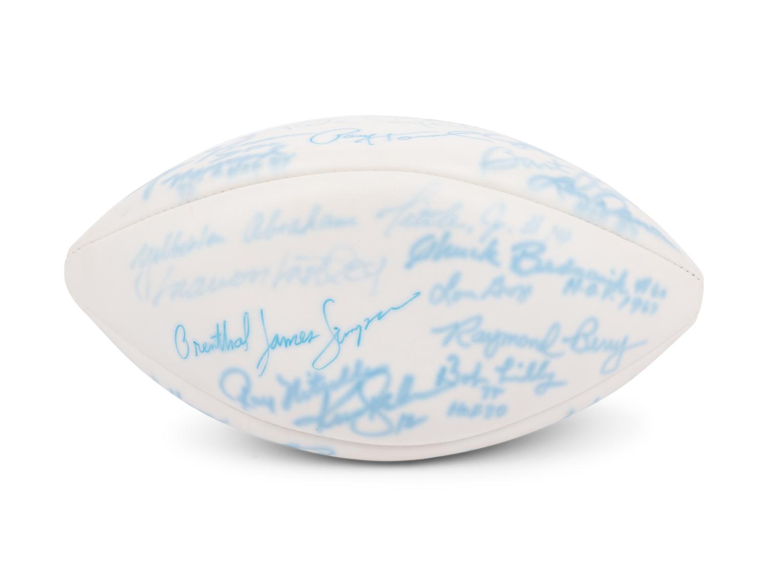 A Hall of Fame Multi Signed Autograph / 26 Signatures Football Including Orenthal James Simpson Full Name Signature (Beckett Authentication Services Letter),