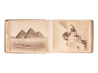 [EARLY PHOTOGRAPHY] Album containing albumen prints of Egyptian scenes and landmarks by various photographers.