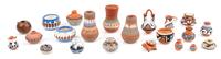 A Collection of Native American Pottery Articles Height of tallest 1 3/4 inches. — Various Makers
