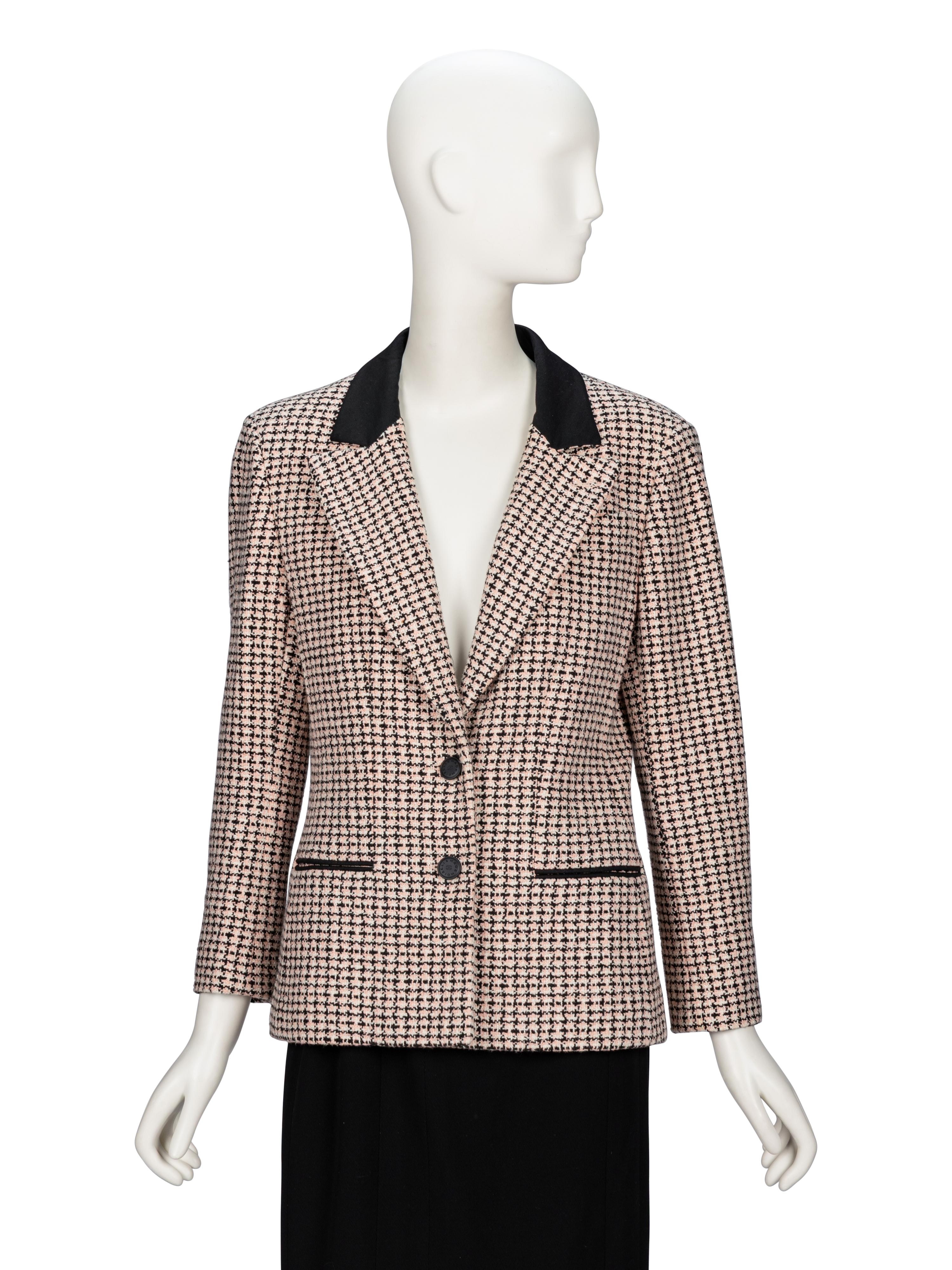 Chanel, Black & Pink Tweed Blazer
