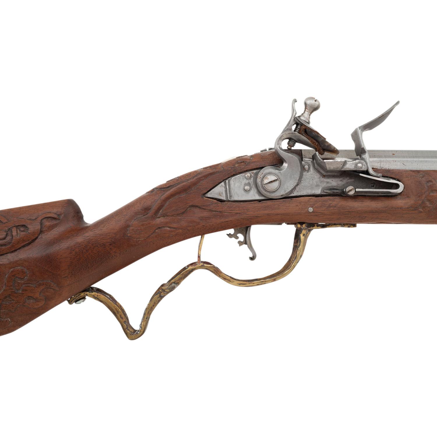 Carved Contemporary Flintlock Jaeger Rifle
