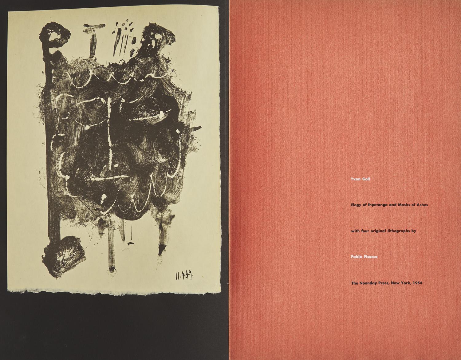 [Picasso, Pablo] Goll, Yvan. Elegy of Ihpetonga and Masks of Ashes