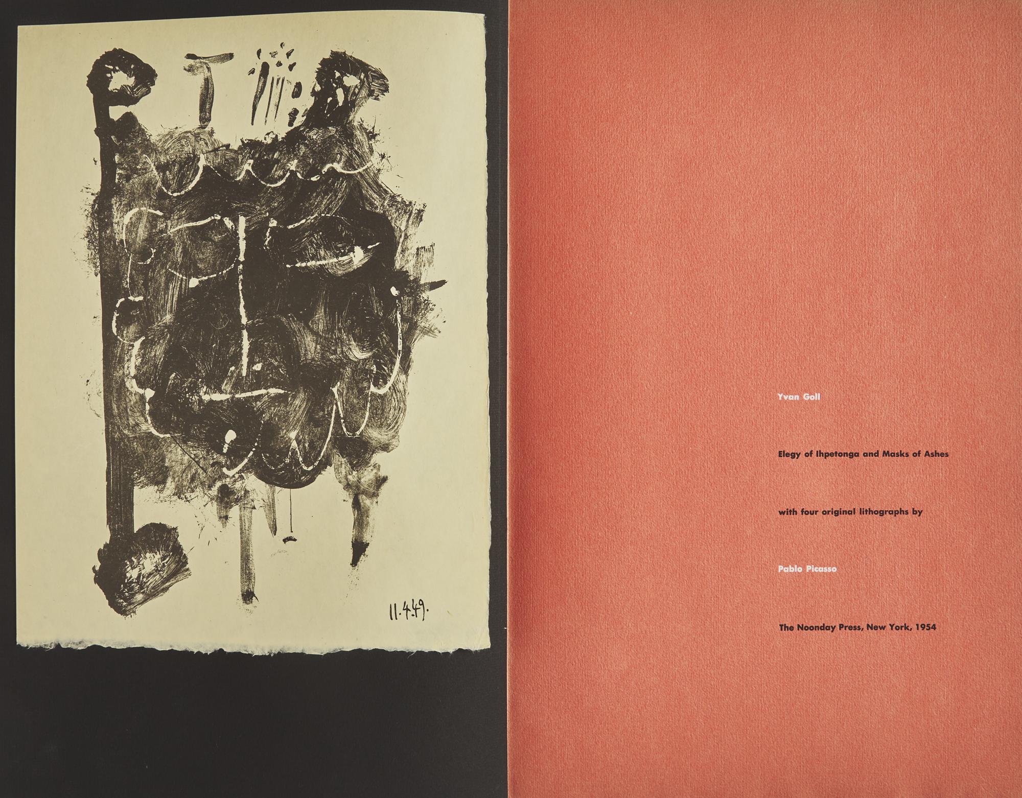 [Picasso, Pablo] Goll, Yvan. Elegy of Ihpetonga and Masks of Ashes