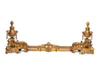 A Louis XV Style Gilt Bronze Fire Fender