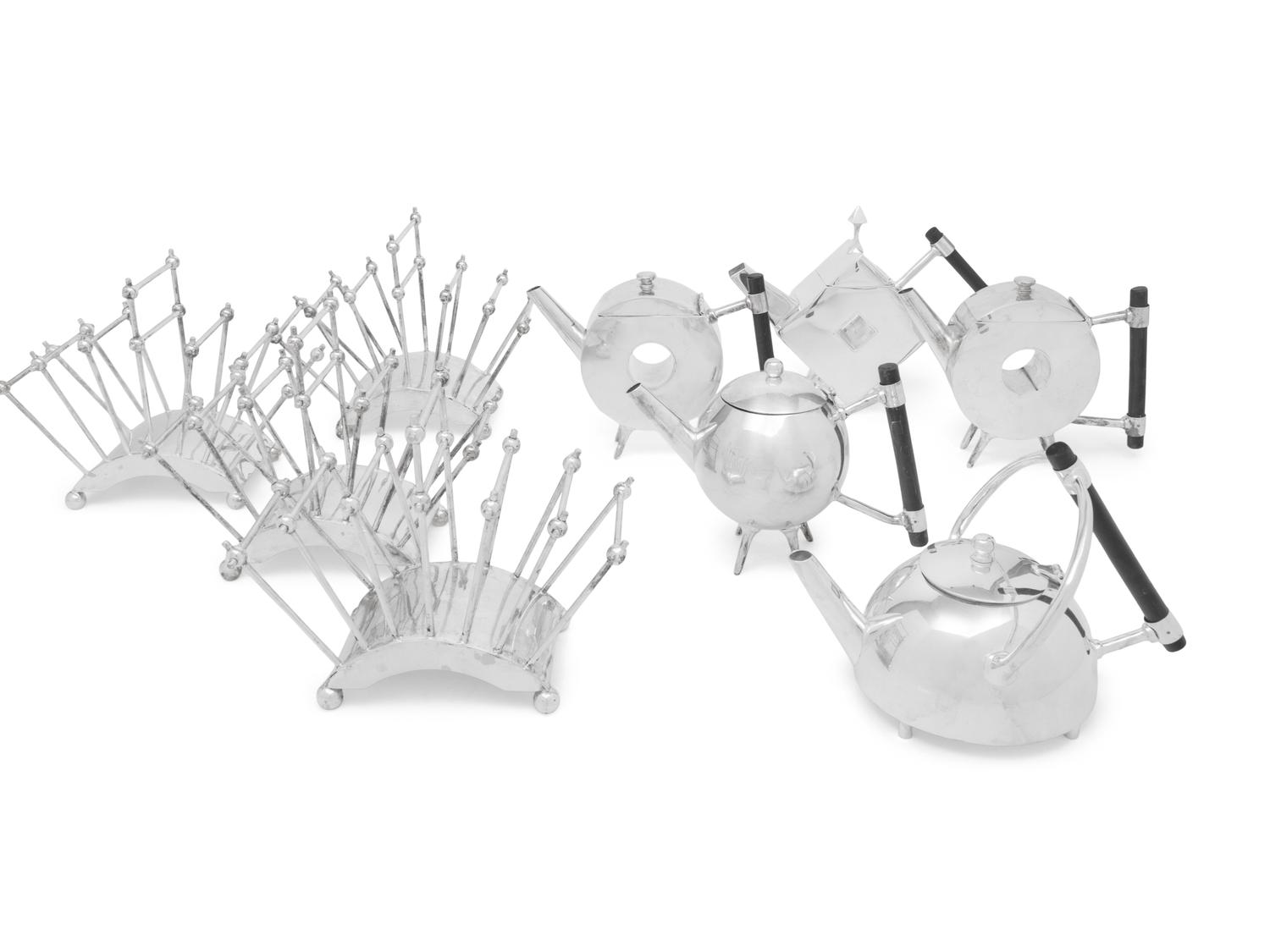 A Group of Silver-Plate Table Articles in the Manner of Christopher Dresser