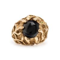 Yellow Gold and Star Diopside Ring