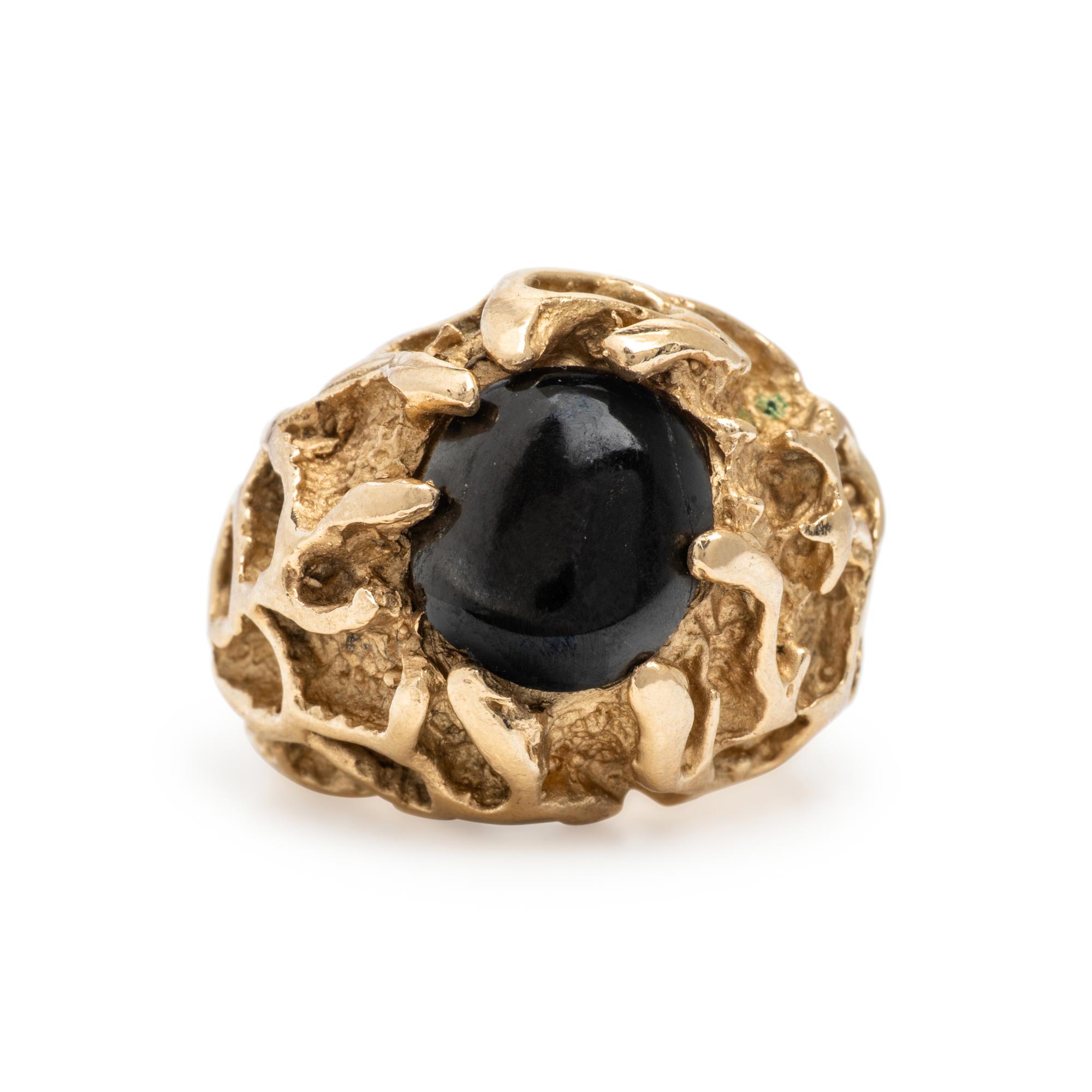Yellow Gold and Star Diopside Ring