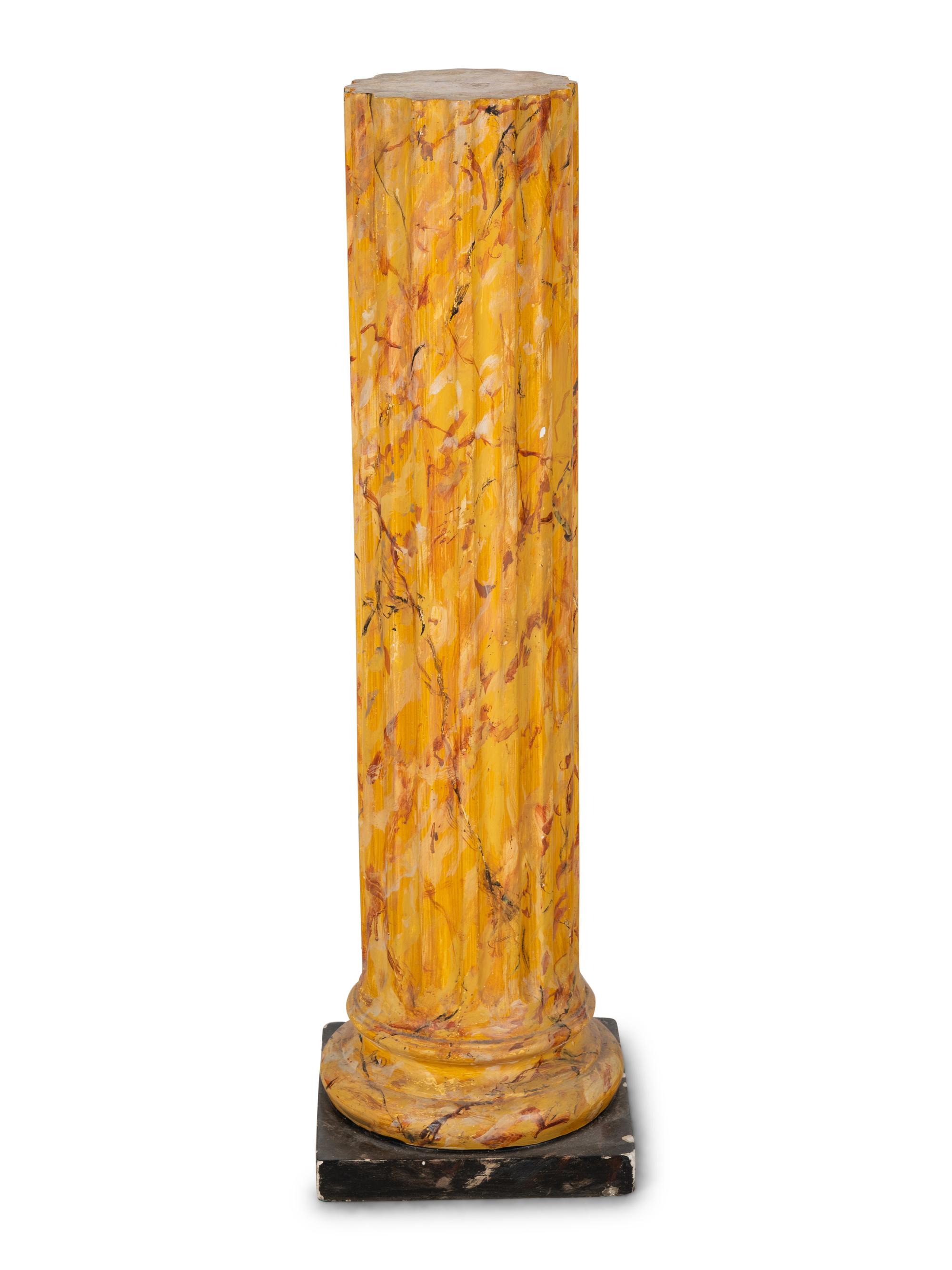 A Simulated Marble Painted Pedestal