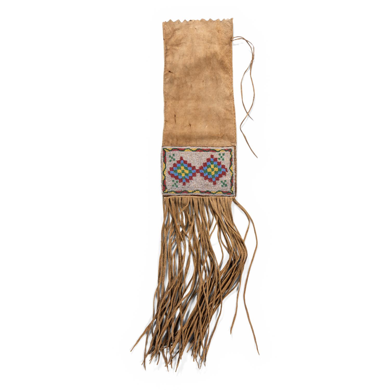 Cree Beaded Hide Tobacco Bag
