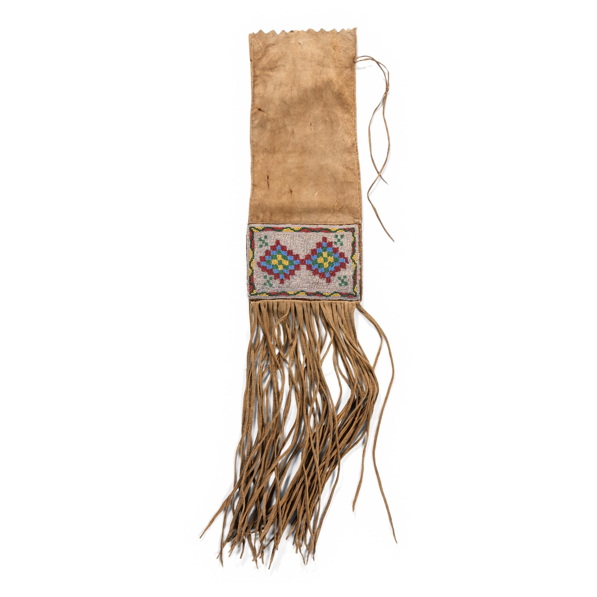 Cree Beaded Hide Tobacco Bag