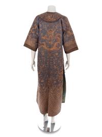 A Chinese Blue-Ground Silk 'Dragon' Robe