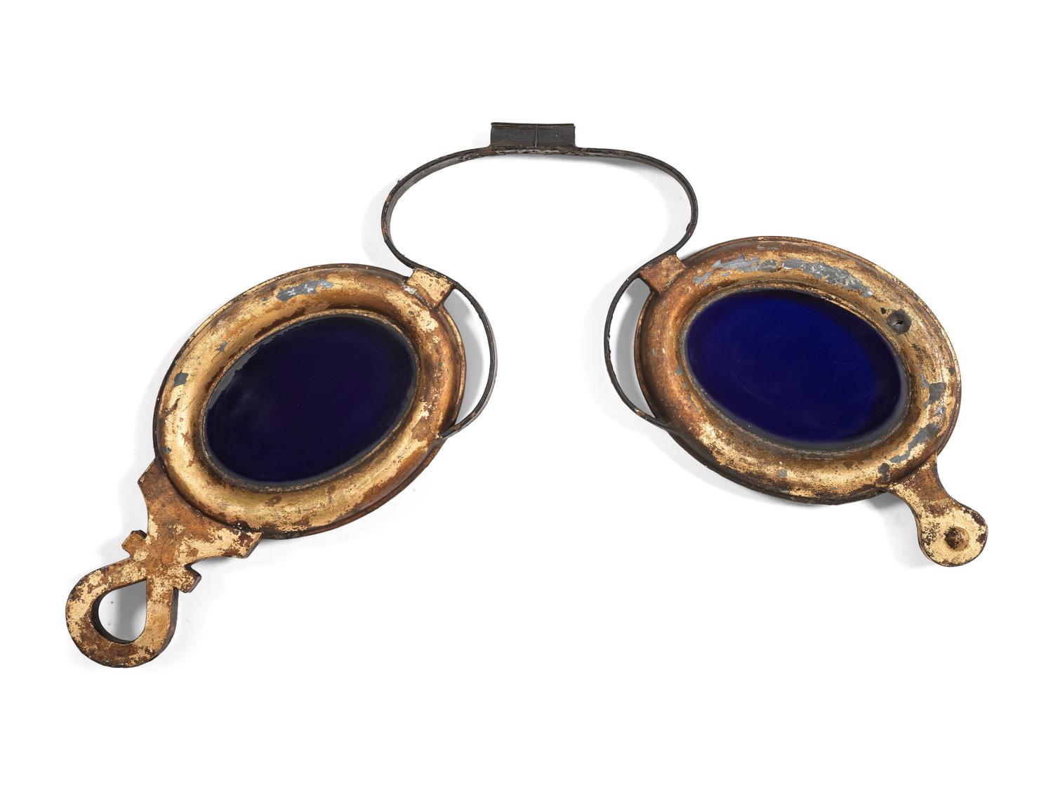 A Gilt Metal and Glass Optician's Trade Sign