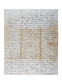 [WESTERN AMERICANA] -- [GOLD MINING]. The Miner's Ten Commandments bifolium lettersheet featuring letter from California gold miner.