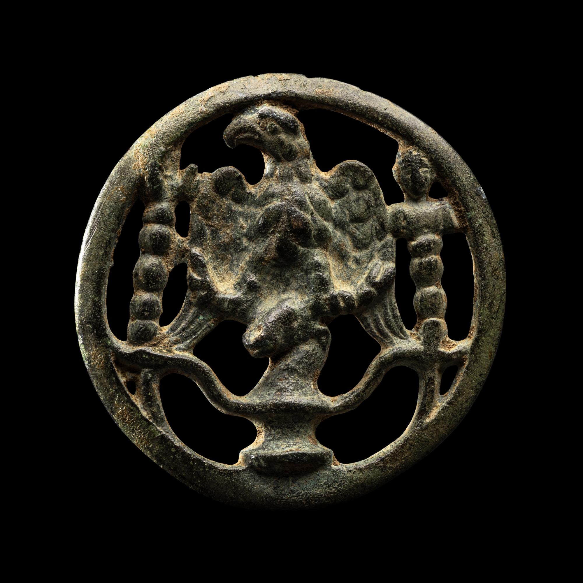A Roman Bronze Phalera with Eagle