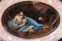 A Continental Porcelain Plaque Depicting The Penitent Magdalene after Pompeo Batoni (Italian, 1708-1787)