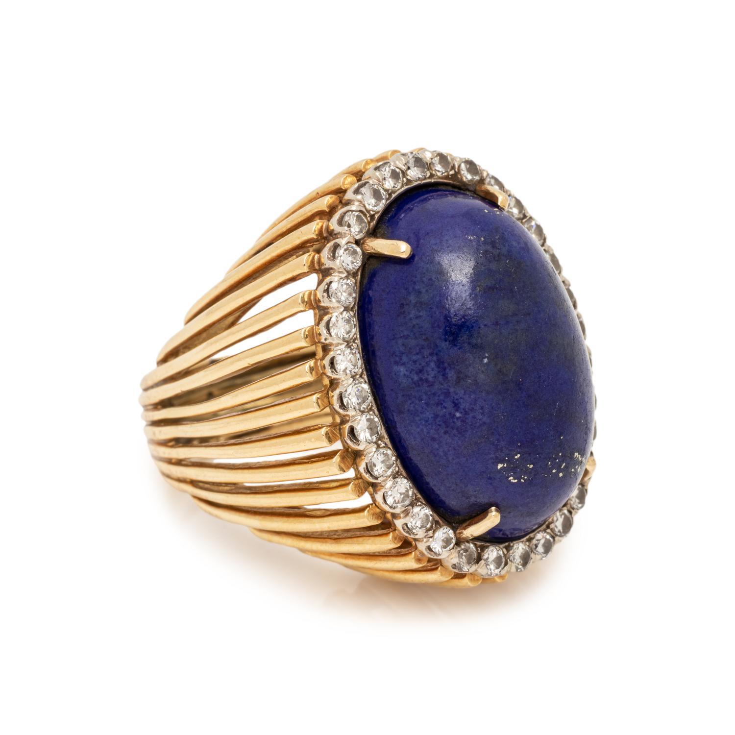 LAPIS LAZULI AND DIAMOND RING