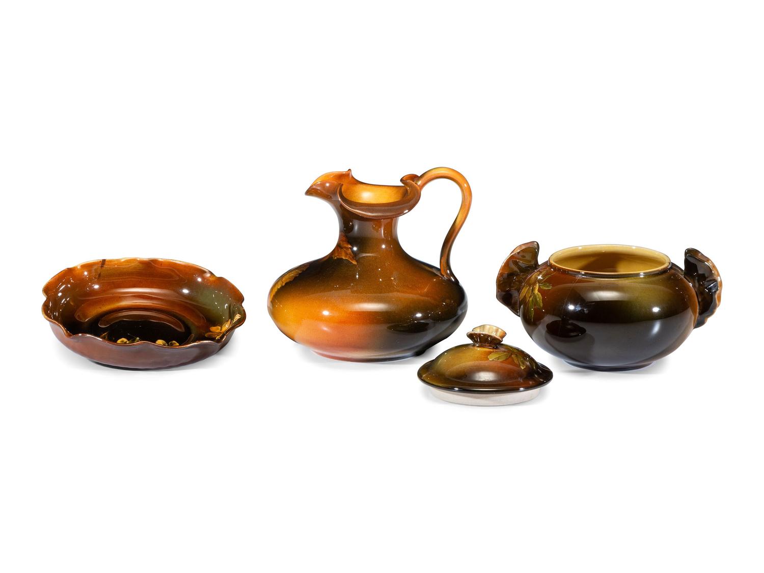 Three Rookwood Pottery Standard Glaze Table Articles, Including Artist Decorated Examples