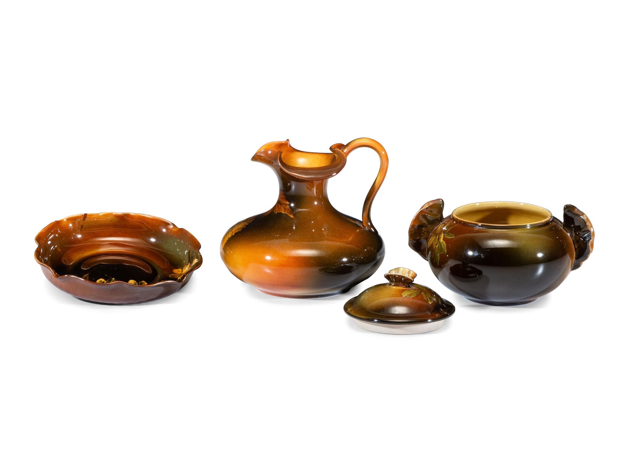 Three Rookwood Pottery Standard Glaze Table Articles, Including Artist Decorated Examples