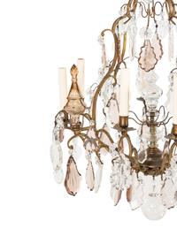 A French Gilt Metal and Cut Glass Eight-Light Chandelier