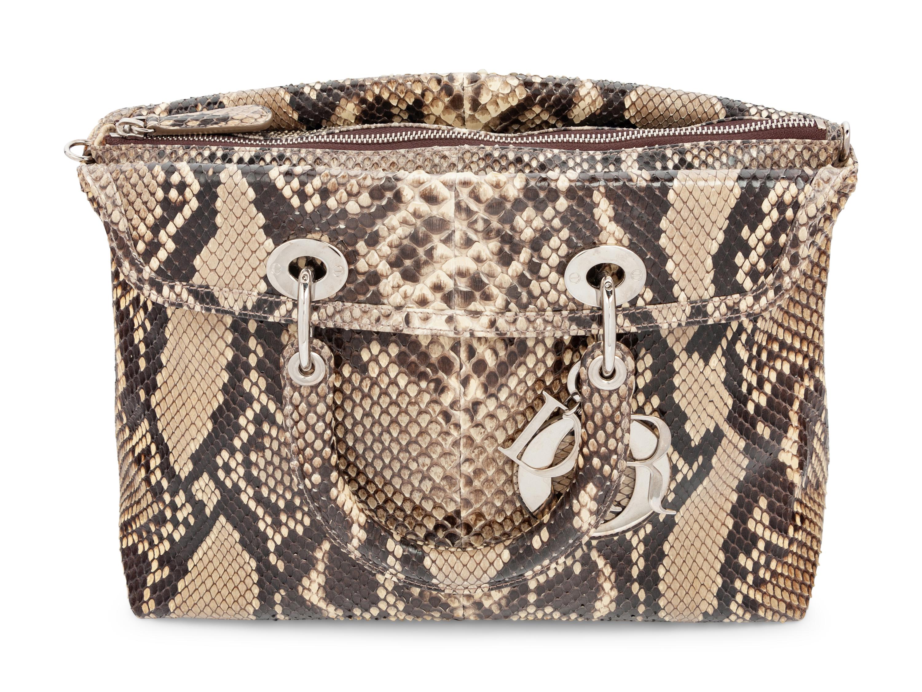 Christian Dior Tan Python Granville Bag, 2011