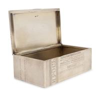 A Russian Silver Trompe l'Oeil Table-Top Cigarette Box