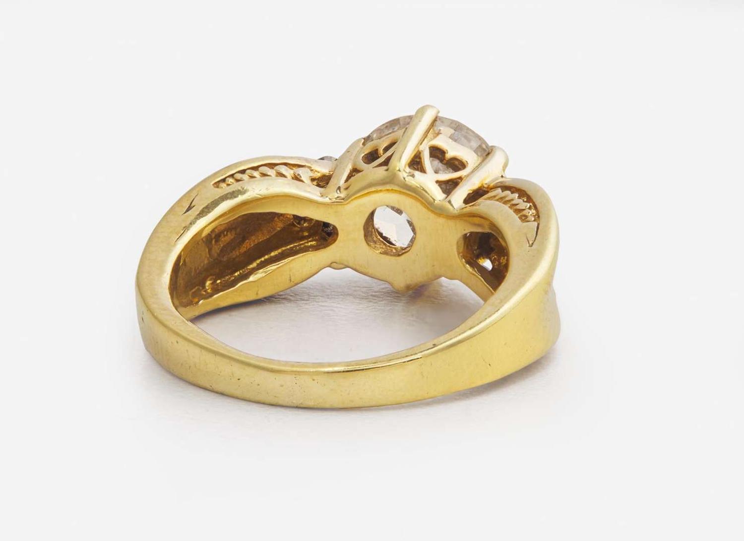 An 18K Yellow Gold and Diamond Ring, 3.02 Carat Round Brilliant-Cut Diamond, GIA Certified